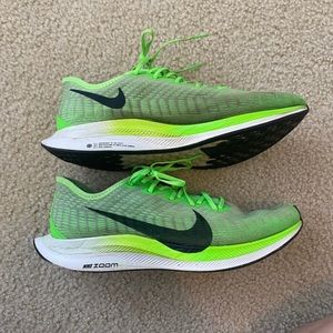 Nike Pegasus Turbo 2 size 10 volt green white black running shoes neutral